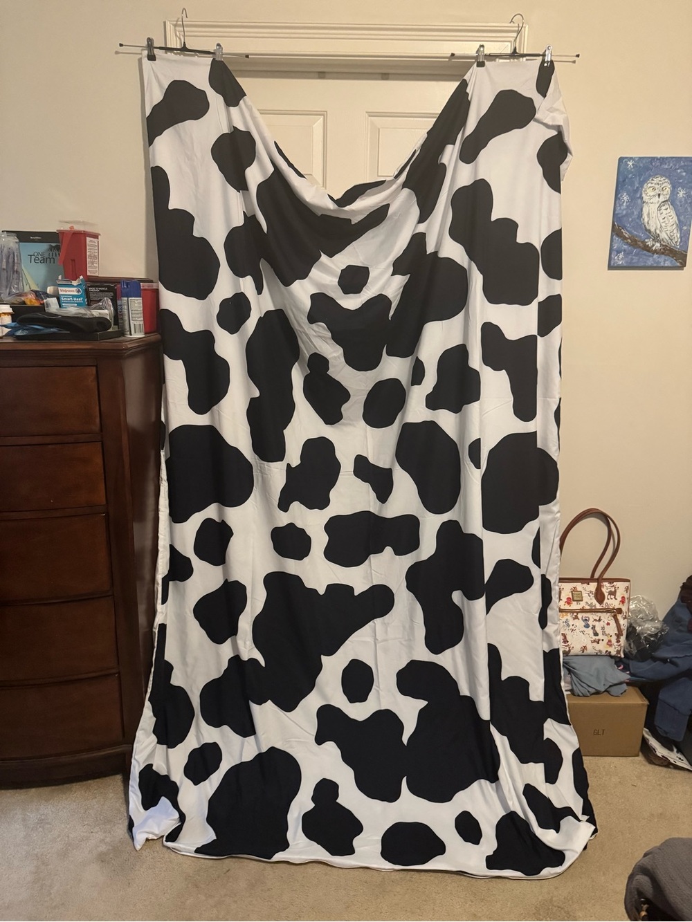 Black and White Cow Print TWIN duvet cover with TWO pillow shams